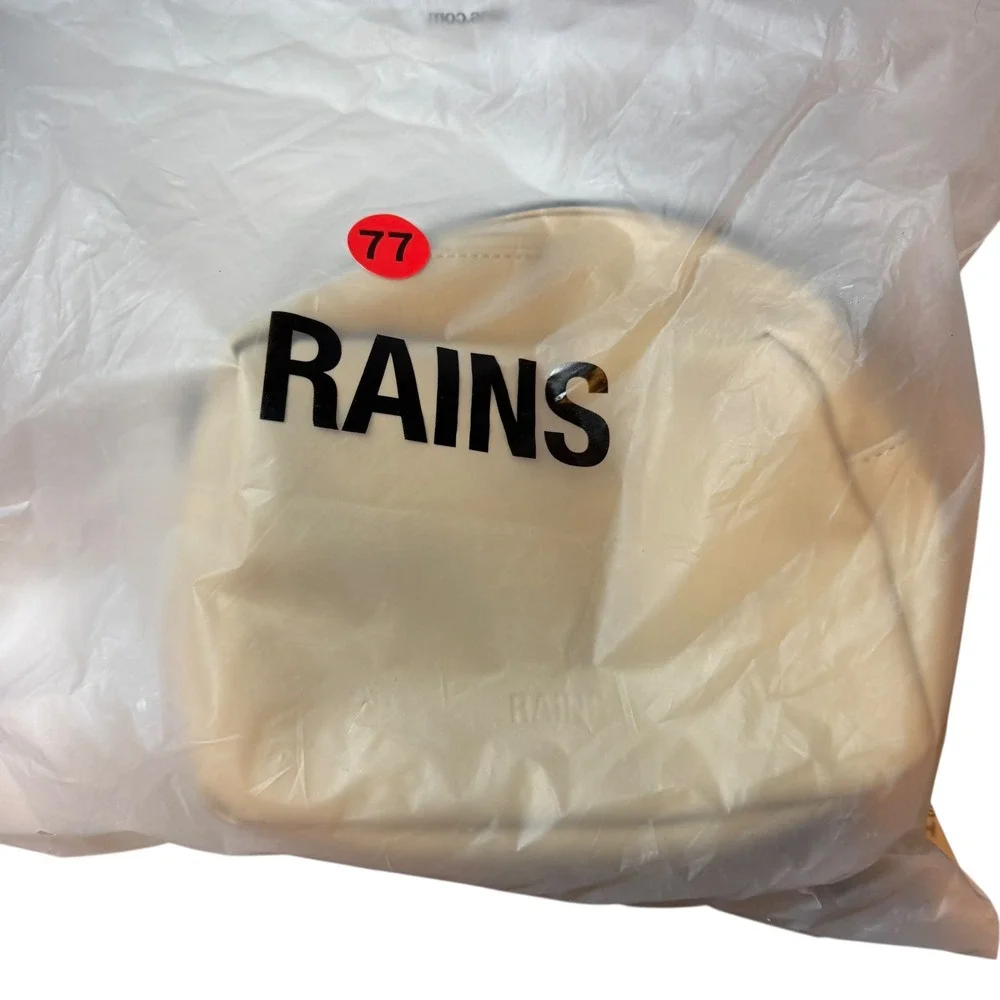Rains Box Bag Sand Beige Waterproof Crossbody Minimalist Unisex Shoulder Bag New